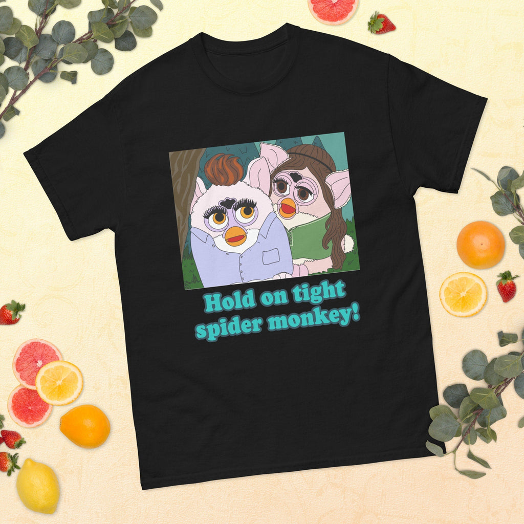 Twilight Furby T Shirt Hold on Tight Spider Monkey! Edward Cullen Bella Swan