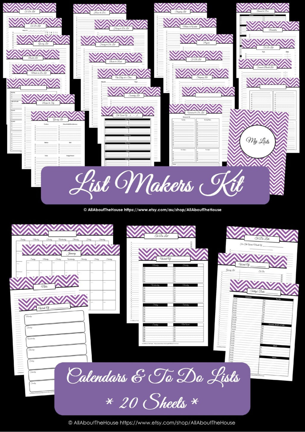 Household Binder Printables GET IT ALL Home Binder Cover Organisation Family Day Planner Pdf Printable Chevron Editable Diy 2025 2026 etc.