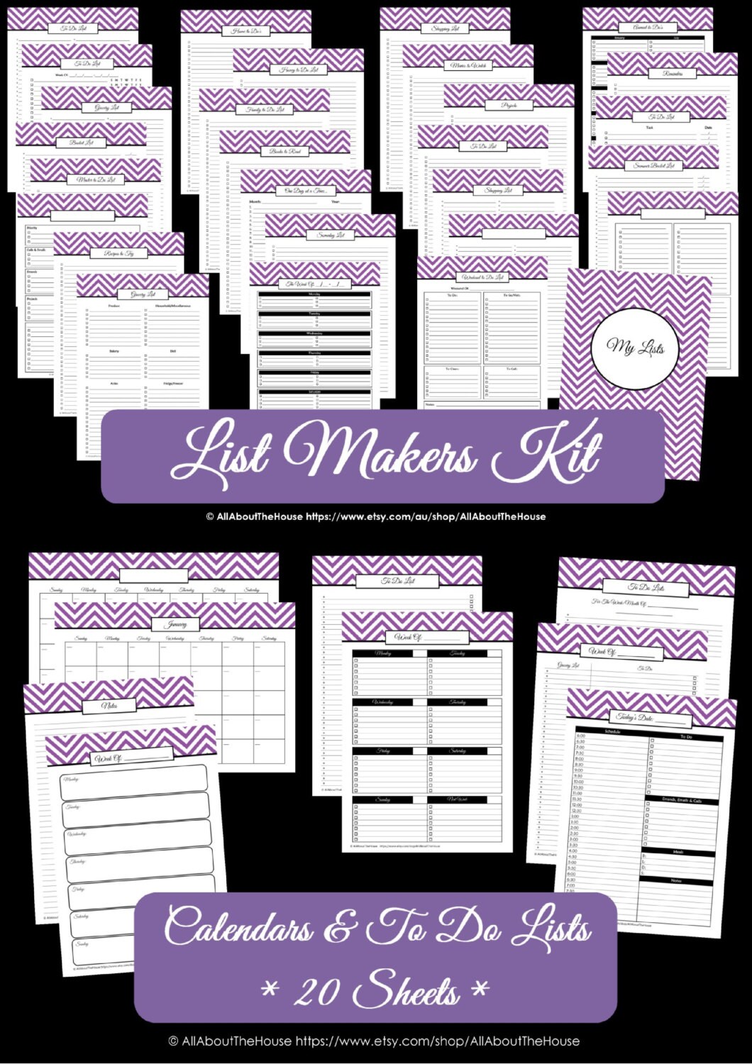 Household Binder Printables GET IT ALL Home Binder Cover Organisation Family Day Planner Pdf Printable Chevron Editable Diy 2025 2026 etc.