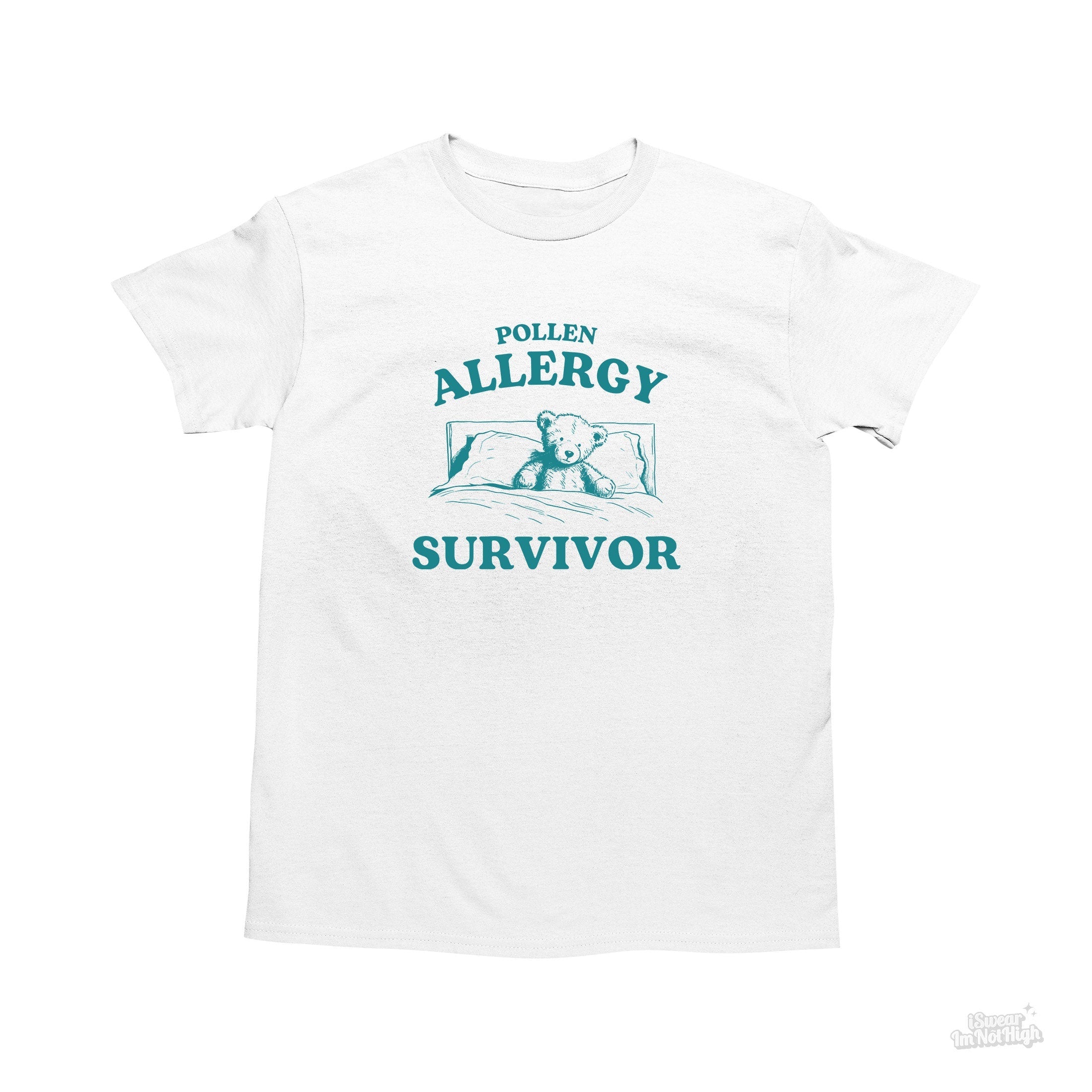 Pollen Allergy Survivor, Funny Allergic Shirt, Bear T Shirt, Dumb Y2k Shirt, Stupid Allergies T Shirt, Cartoon Tee, Silly Meme Shirt, Goofy