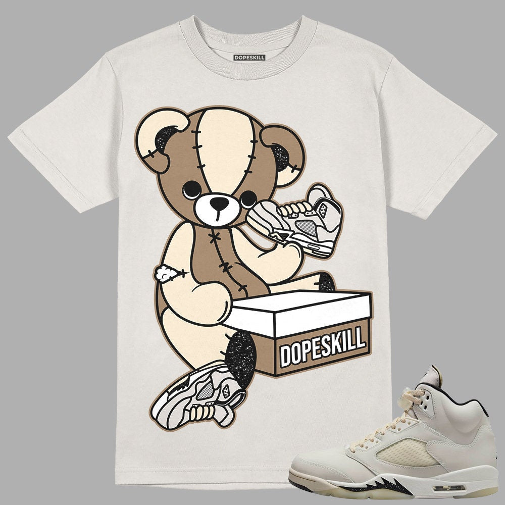 Sail 5s DopeSkill Unisex Shirt Sneakerhead BEAR Graphic - Sand Tshirt