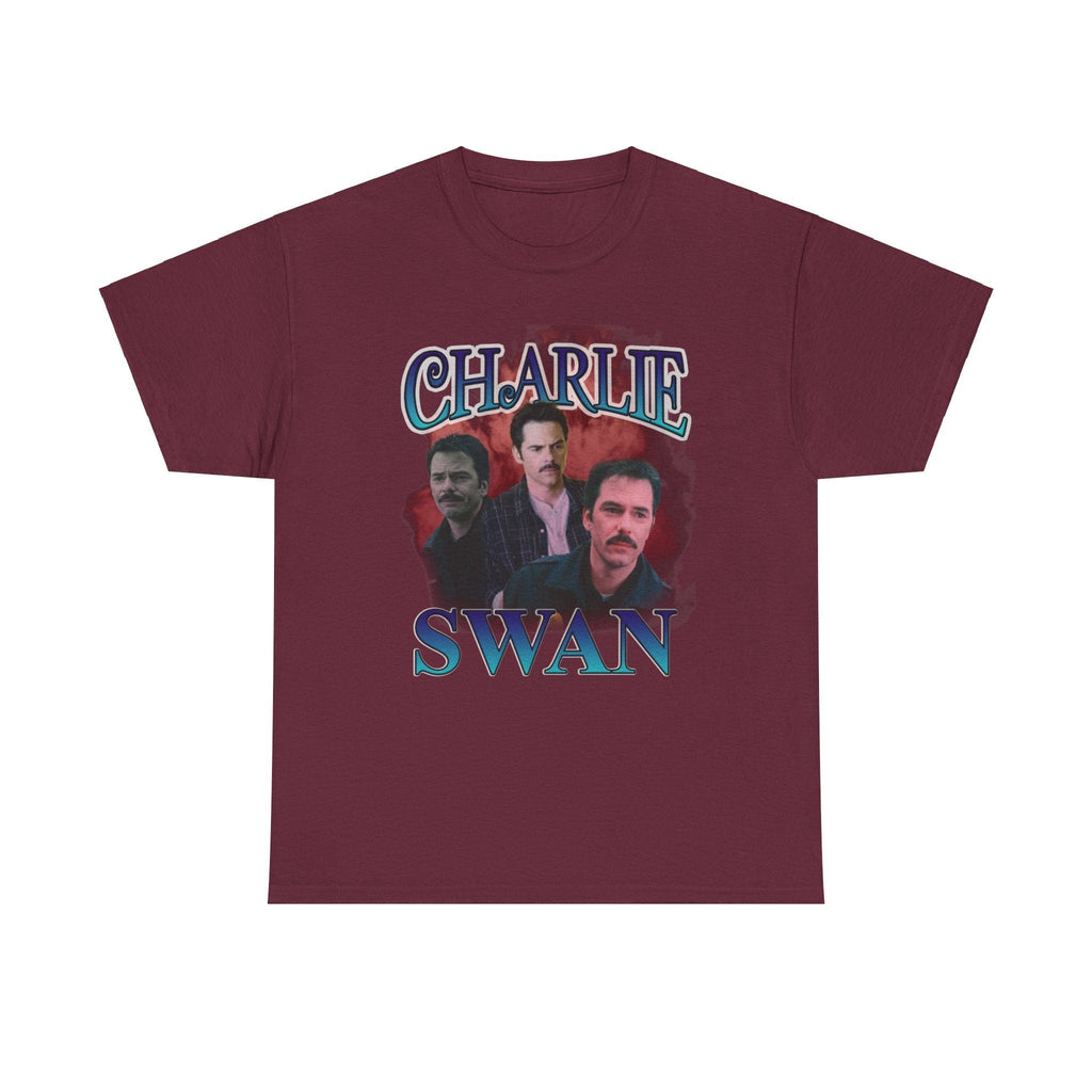Charlie Swan - Retro style - Twilight inspired T-shirt - Unisex Heavy Cotton Tee