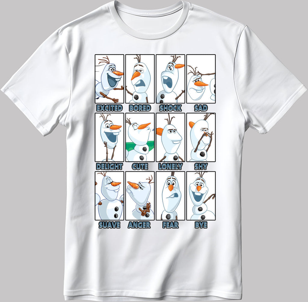 Olaf Moods Short Sleeve White-Black Men's / Women's T Shirt C547