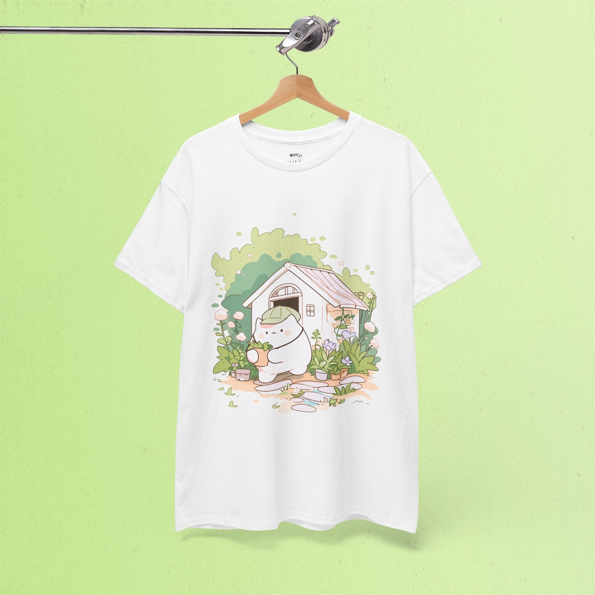 Kawaii Gardener Cat T-Shirt | Garden Shirt, Cute, Cat Shirt, Gardening Gift, Garden Lover Gift, Gardener Gift, Garden Love, Kawaii Aesthetic