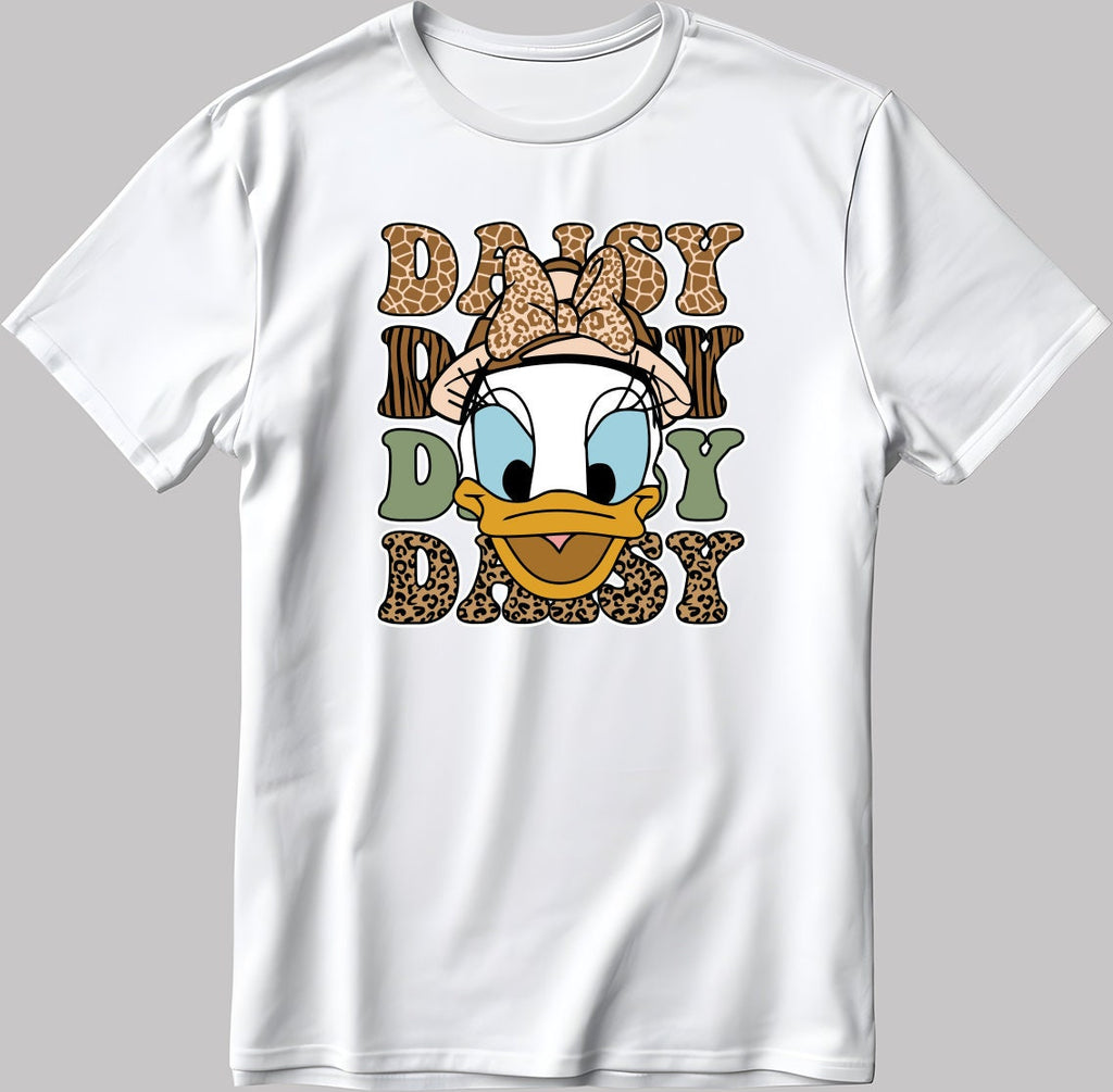 Daisy Duck Short Sleeve White-Black Men's / Women's T Shirt J001