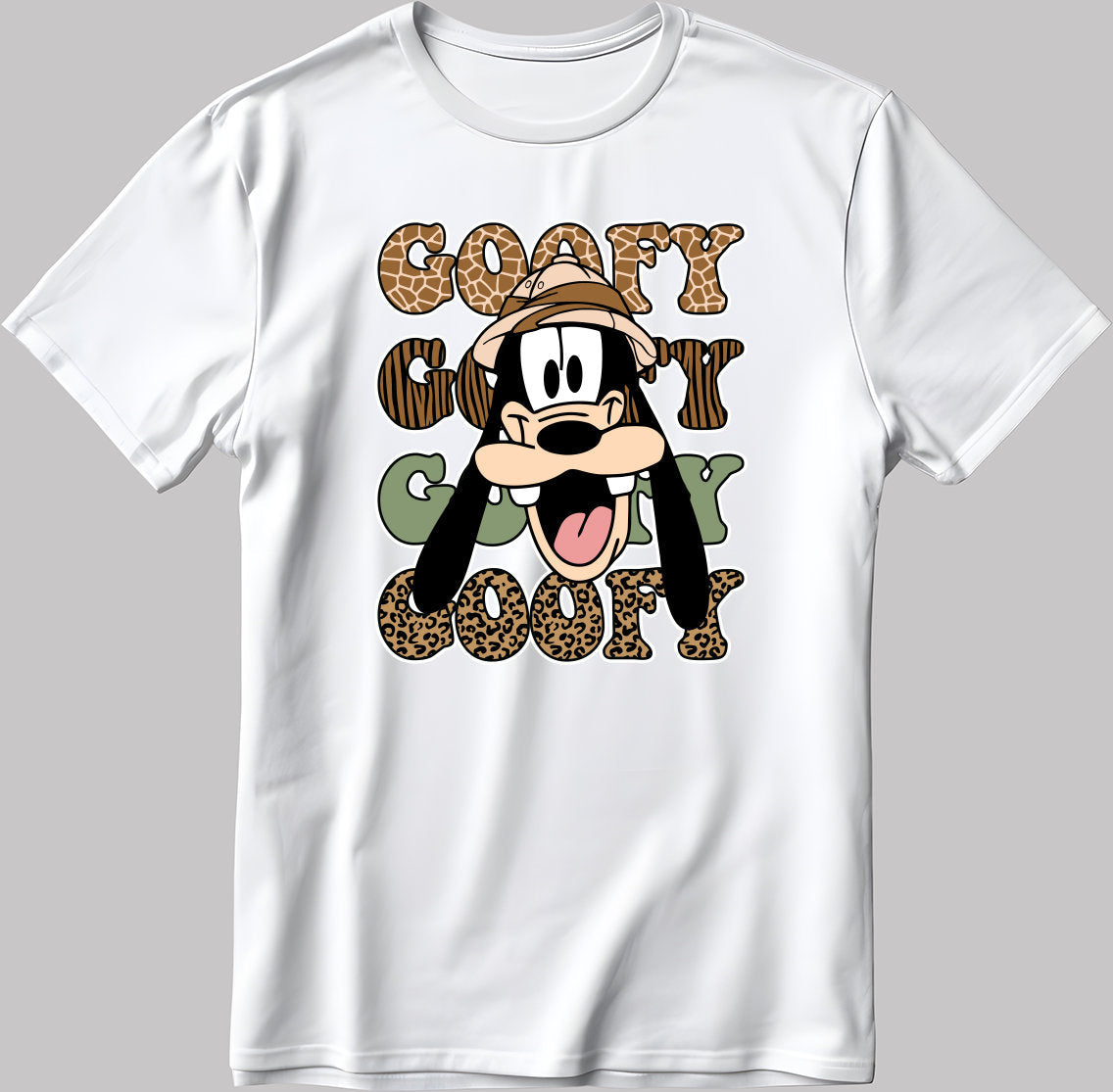 Goofy Short Sleeve White-Black Men's / Women's T Shirt J002