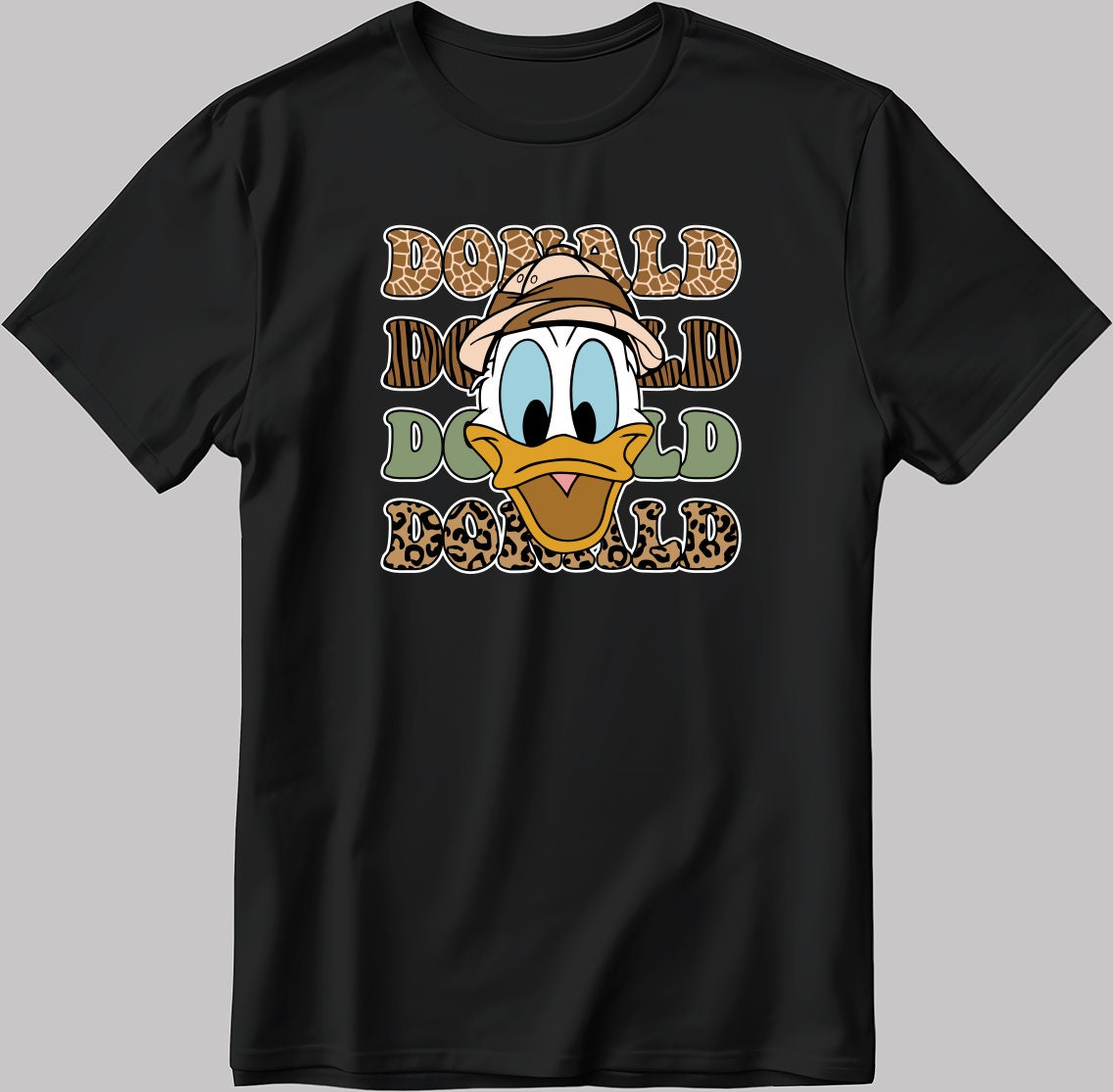 Donald Duck Short Sleeve White-Black Men's / Women's T Shirt J006