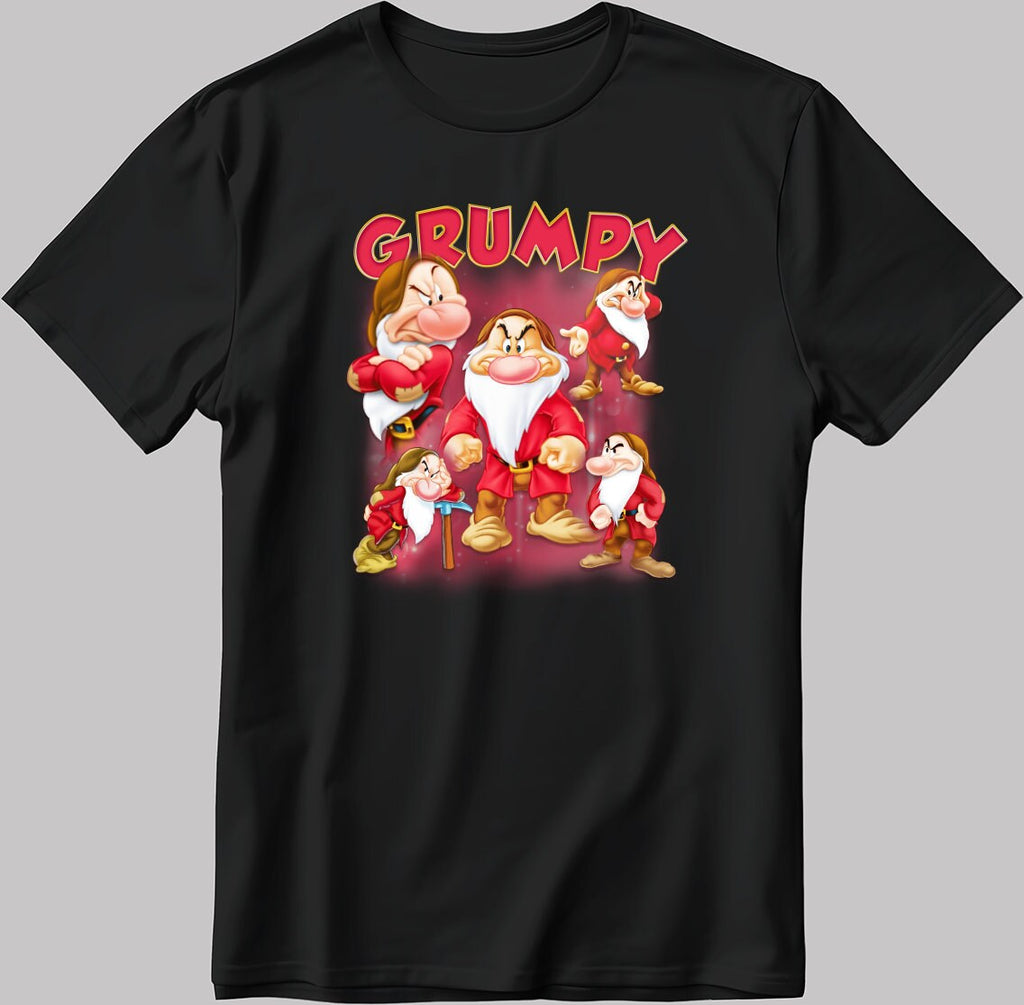Grumpy Short Sleeve White-Black Men's / Women's T Shirt J033