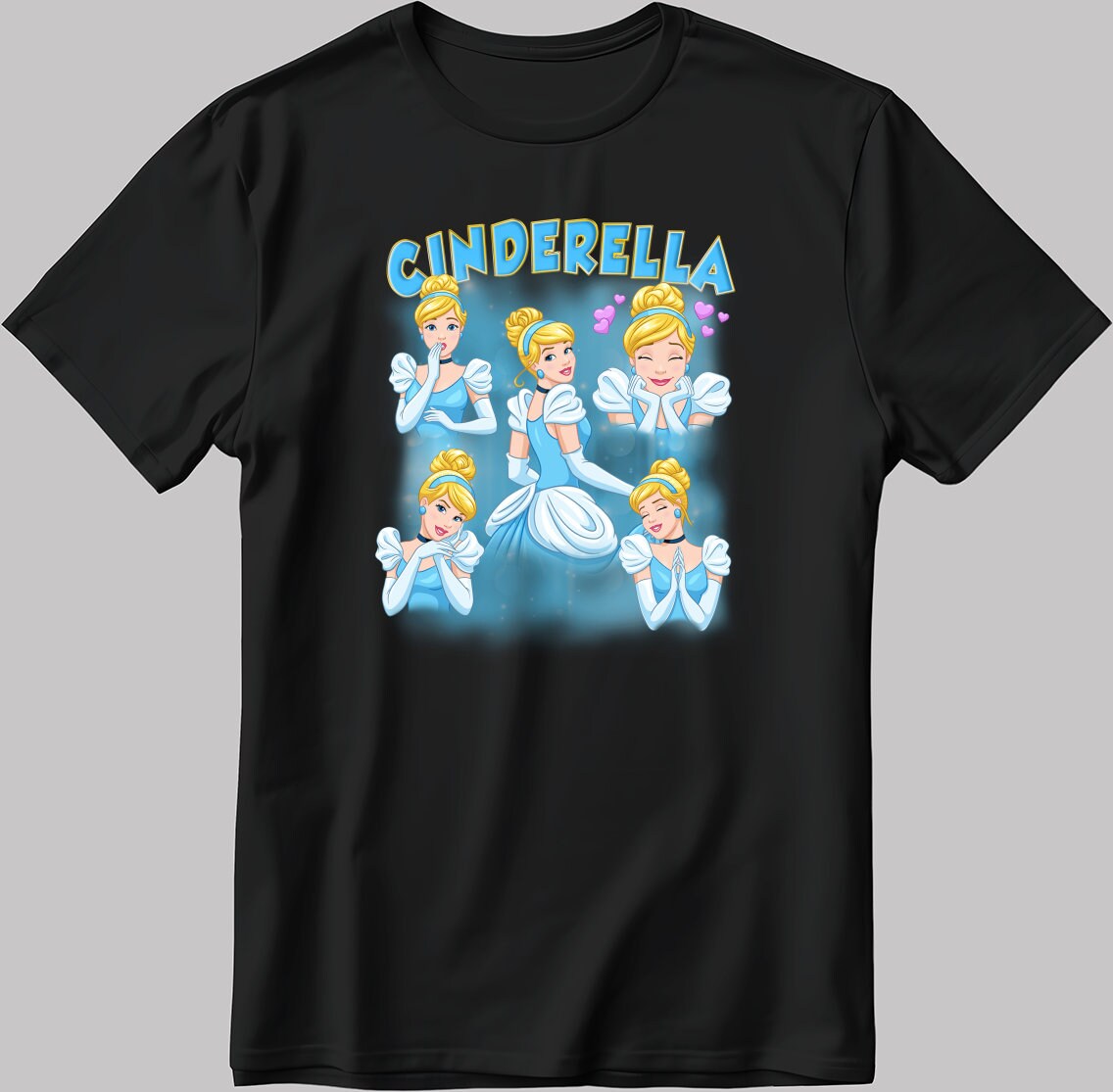 Cinderella Short Sleeve White-Black Men's / Women's T Shirt J035