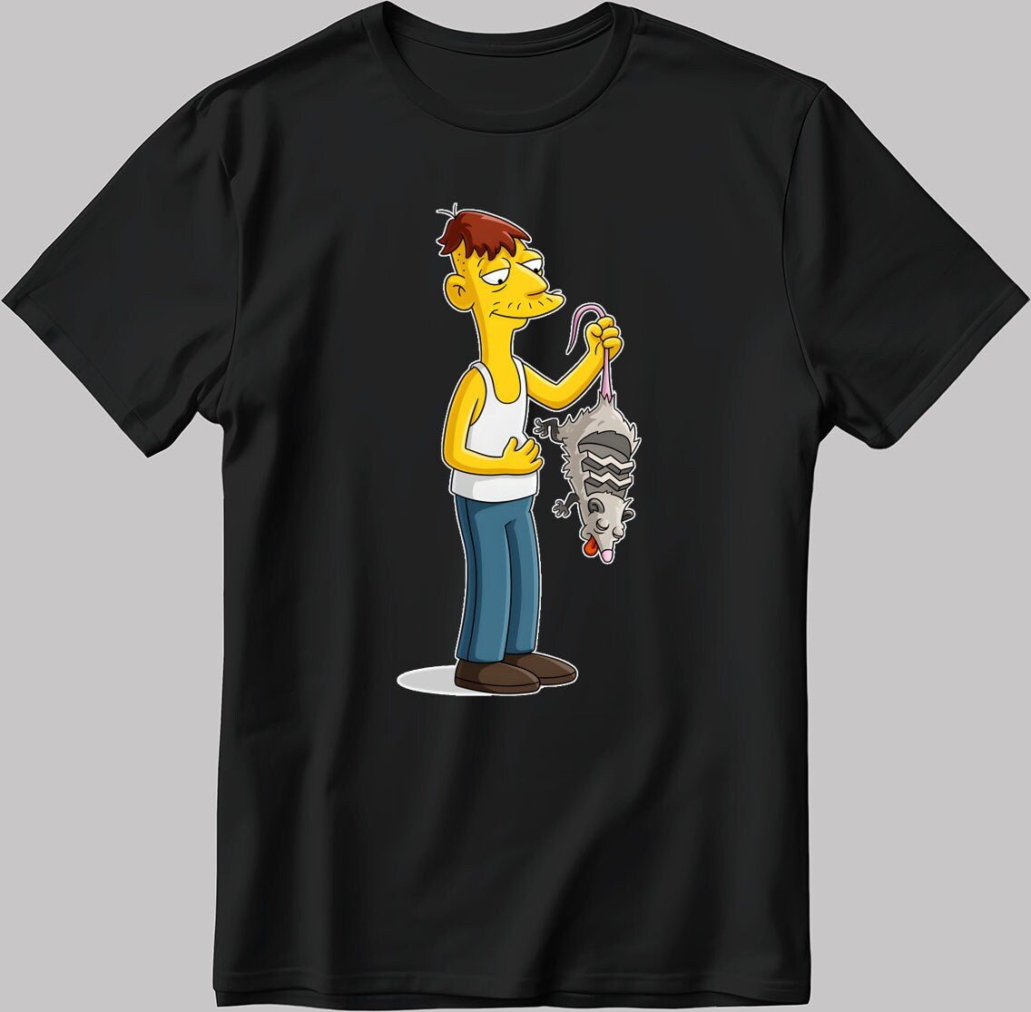 The Simpsons Funny Character Short Sleeve White-Black Men's / Women's T Shirt R233