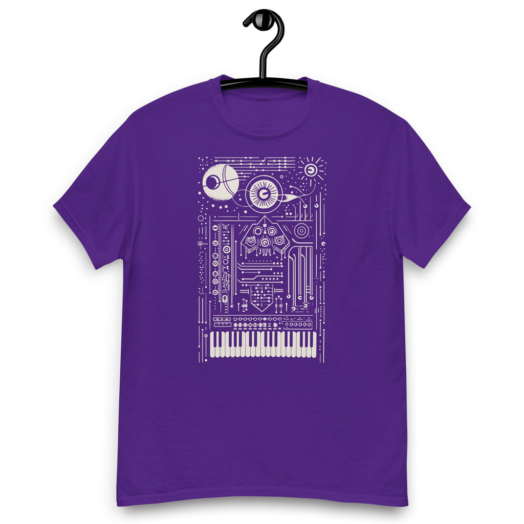 Synth art T-shirt for electronic musician who plays synthesizer