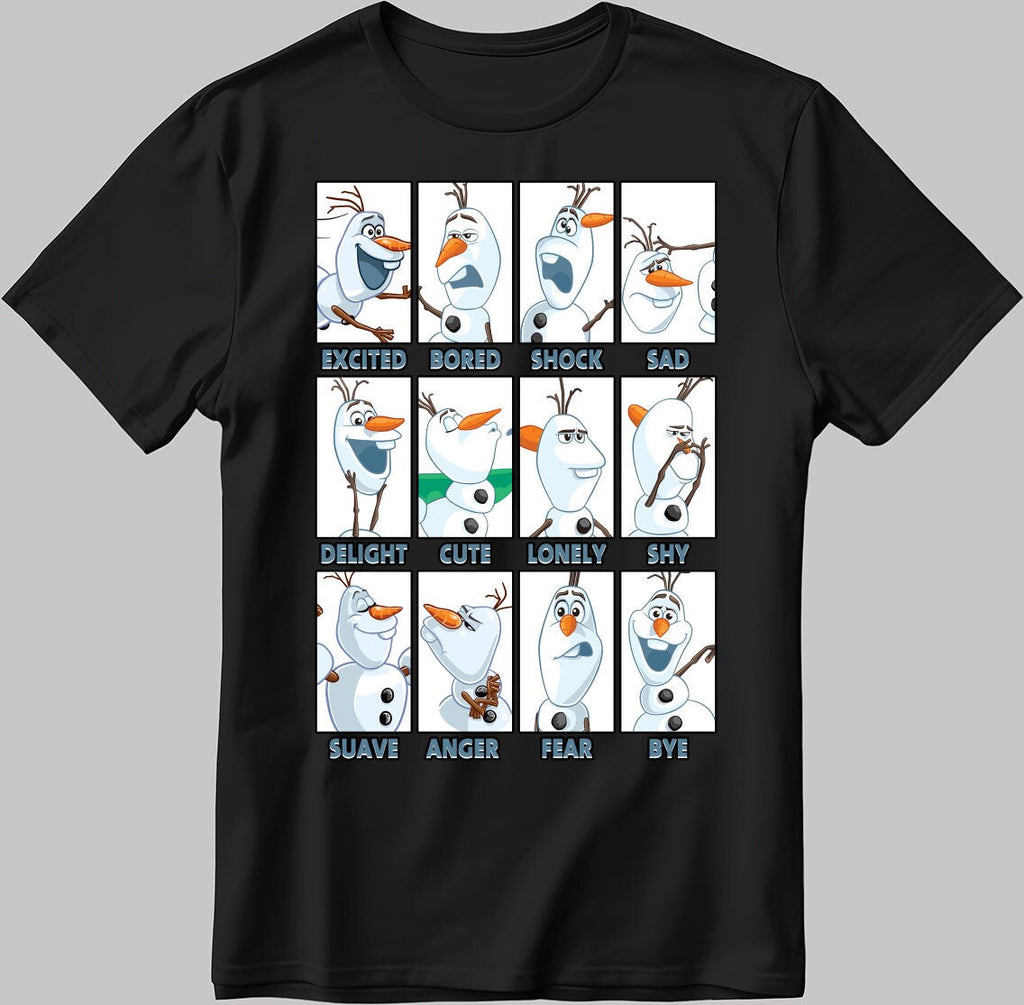 Olaf Moods Short Sleeve White-Black Men's / Women's T Shirt C547