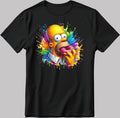 Homer Simpsons Colorful Art Short Sleeve White-Black Men's / Women's T Shirt F567