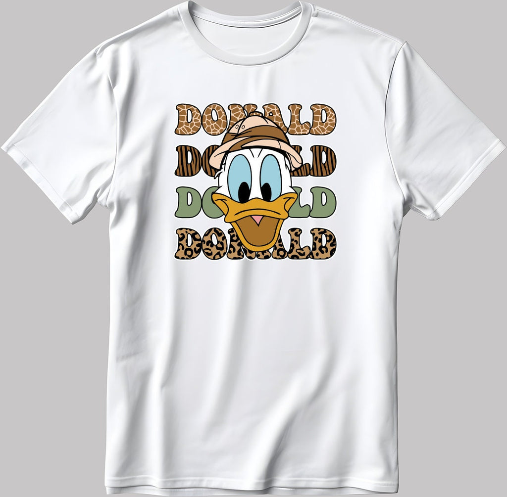 Donald Duck Short Sleeve White-Black Men's / Women's T Shirt J006