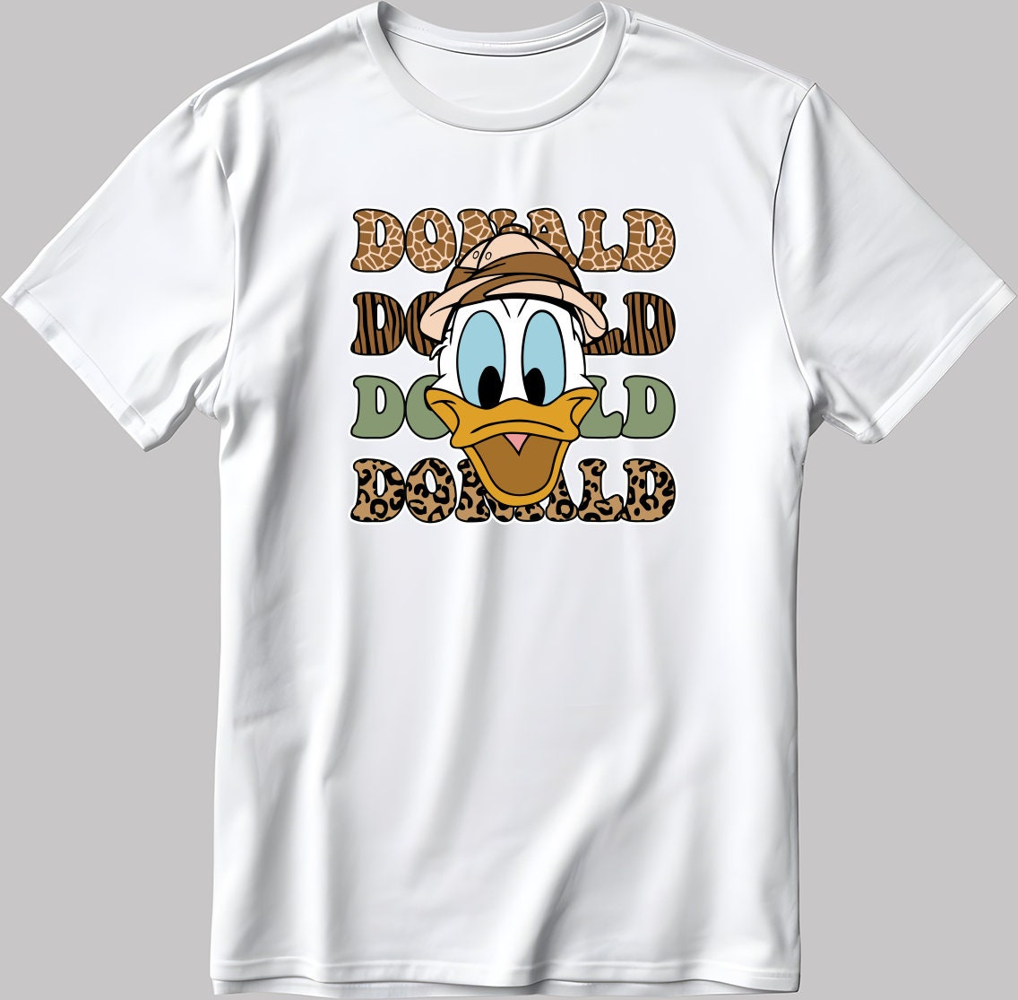 Donald Duck Short Sleeve White-Black Men's / Women's T Shirt J006
