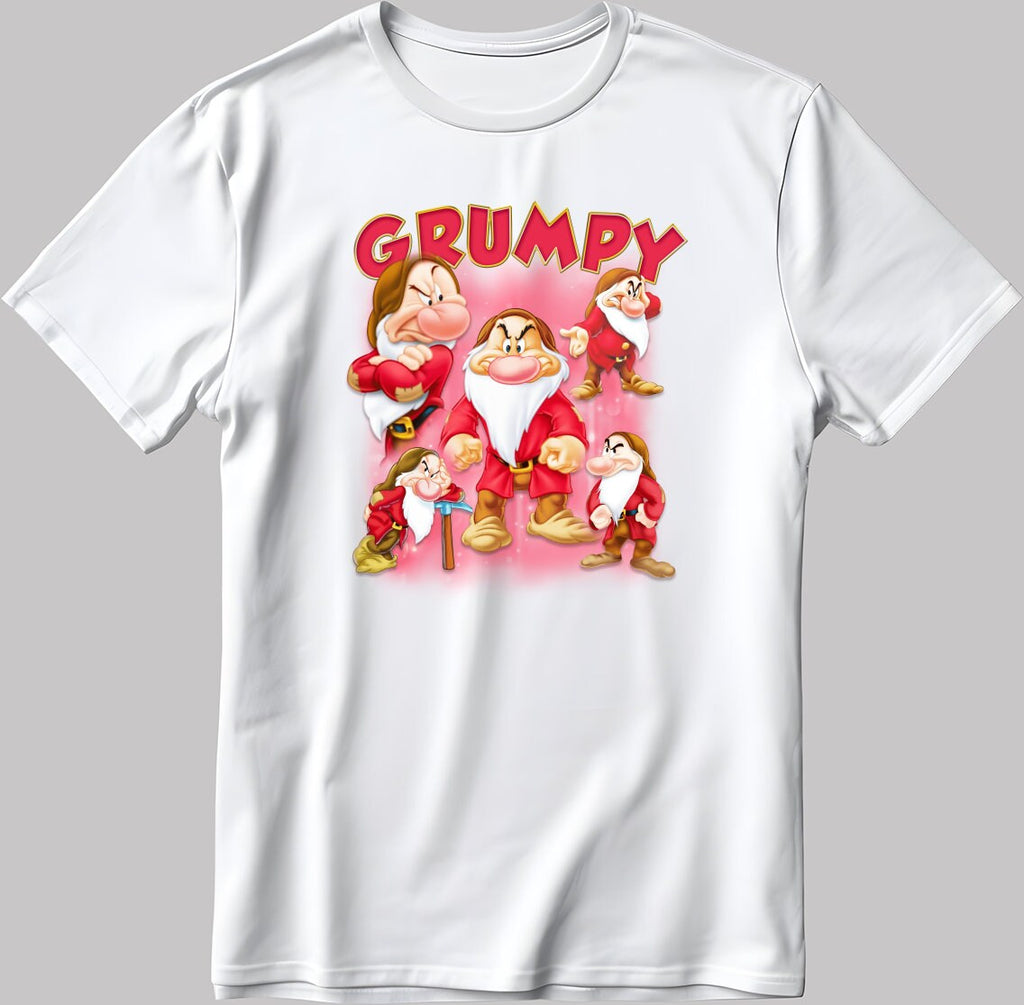 Grumpy Short Sleeve White-Black Men's / Women's T Shirt J033
