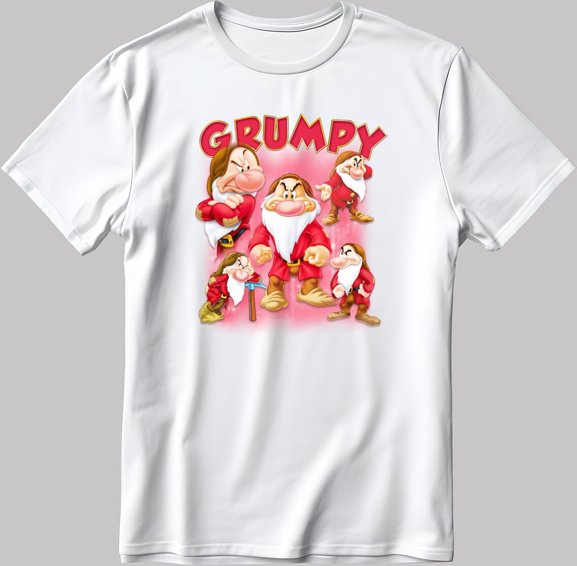 Grumpy Short Sleeve White-Black Men's / Women's T Shirt J033