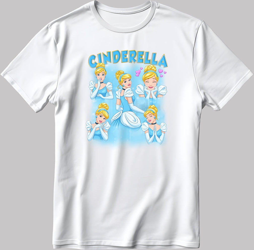 Cinderella Short Sleeve White-Black Men's / Women's T Shirt J035