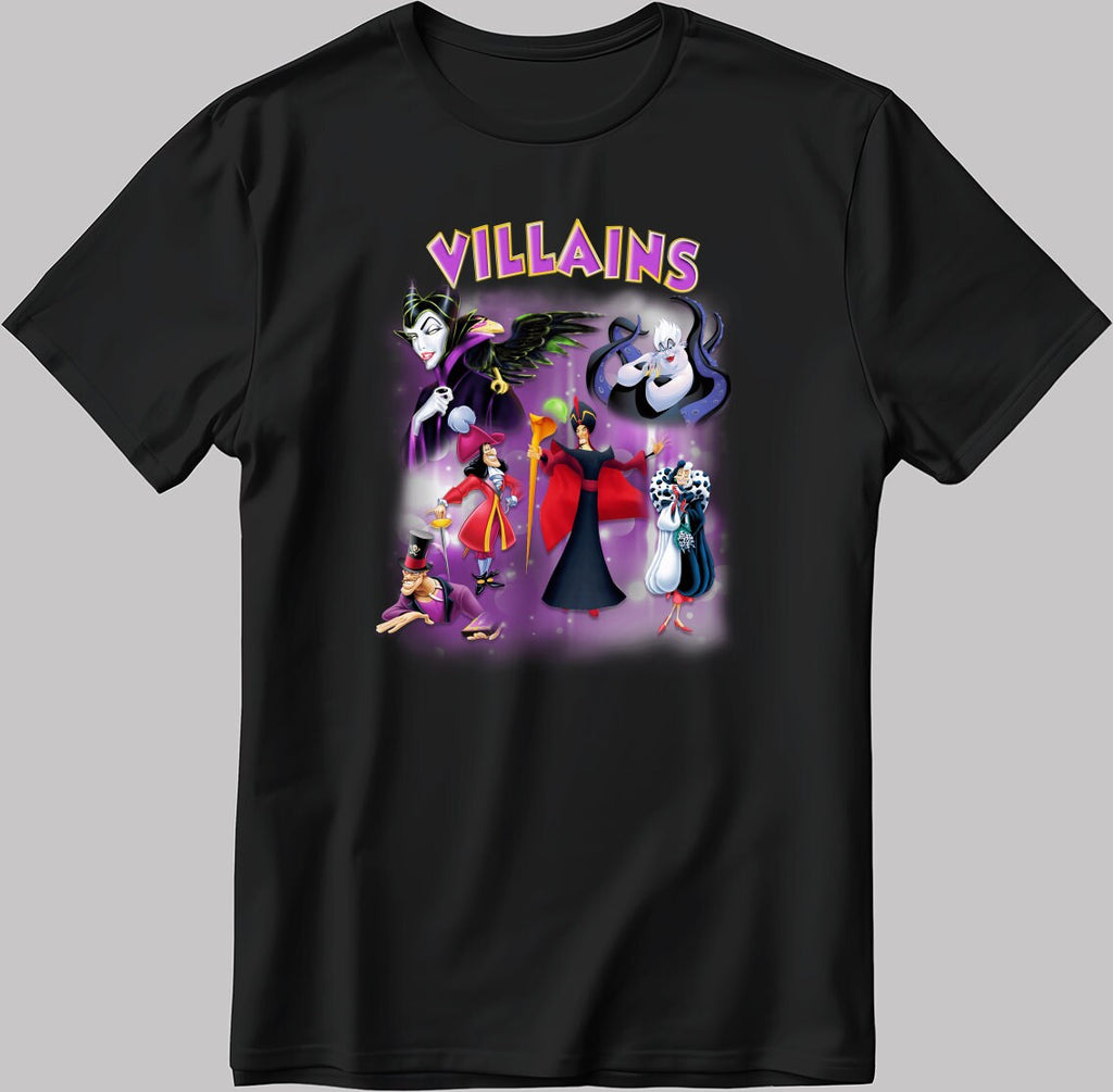 Villains Short Sleeve White-Black Men's / Women's T Shirt J040