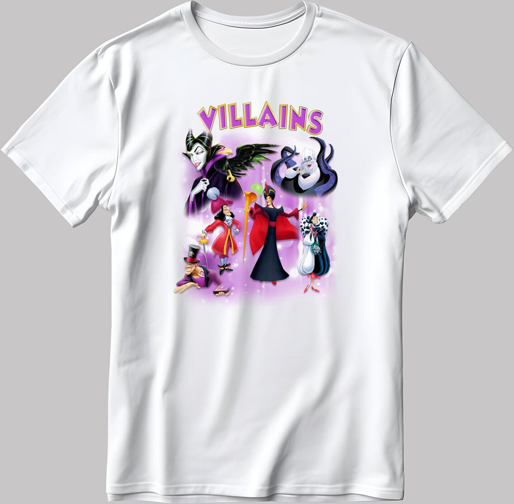 Villains Short Sleeve White-Black Men's / Women's T Shirt J040