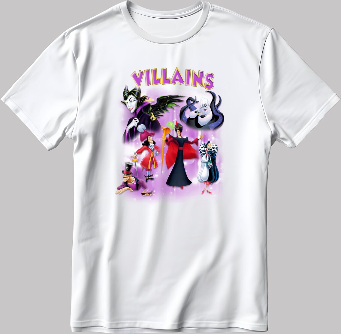Villains Short Sleeve White-Black Men's / Women's T Shirt J040
