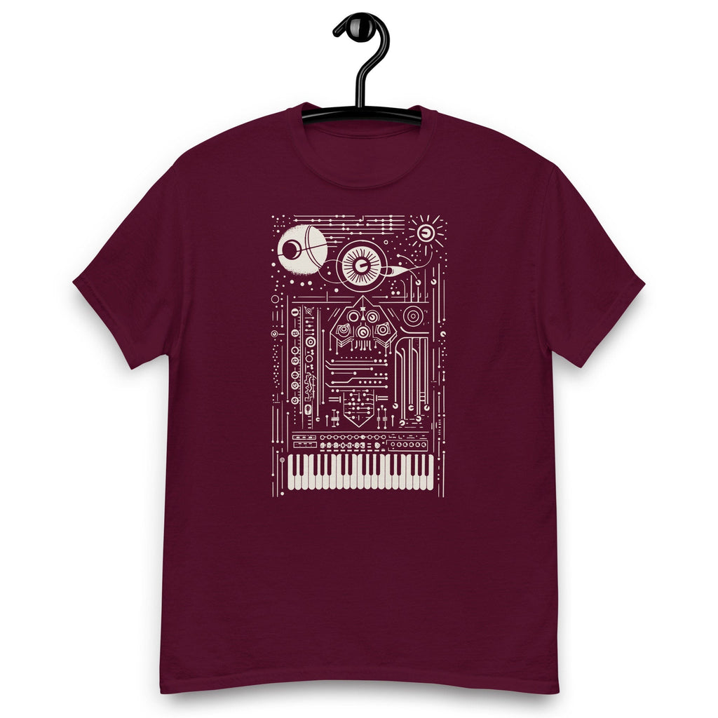 Synth art T-shirt for electronic musician who plays synthesizer