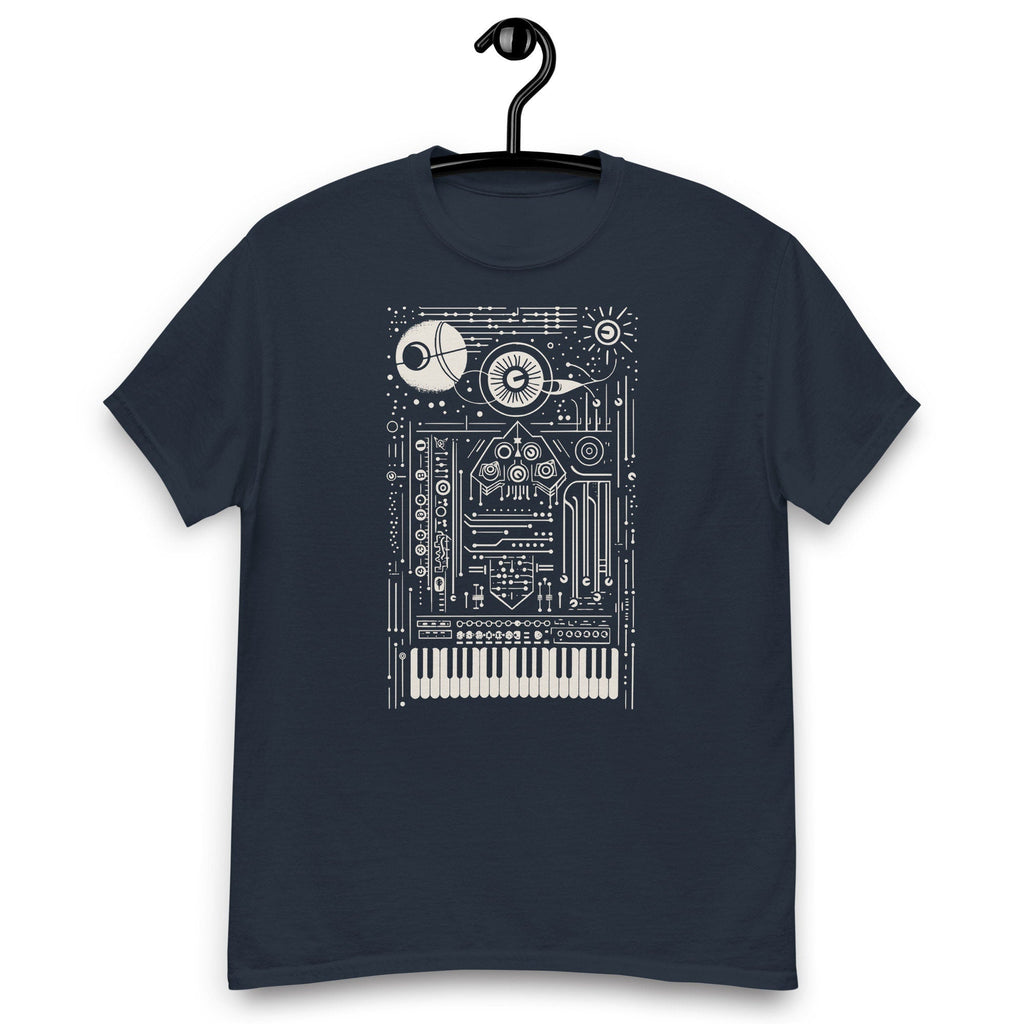 Synth art T-shirt for electronic musician who plays synthesizer