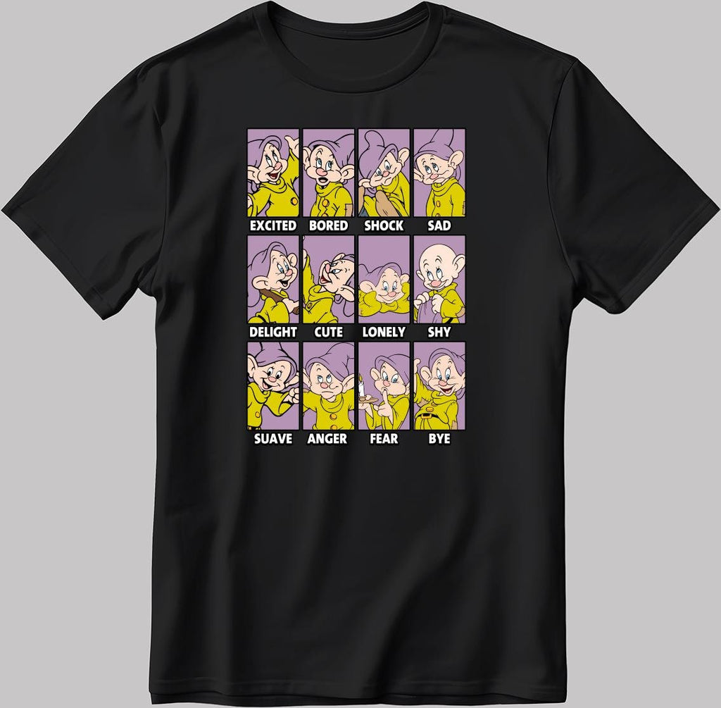Dopey Moods Short Sleeve White-Black Men's / Women's T Shirt C558