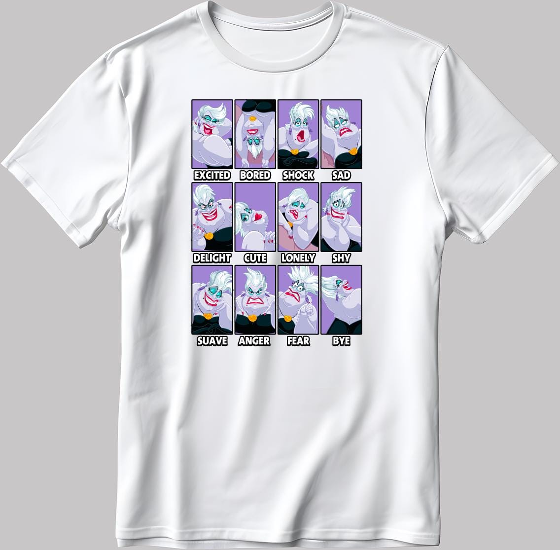 Ursula Moods Short Sleeve White-Black Men's / Women's T Shirt C570