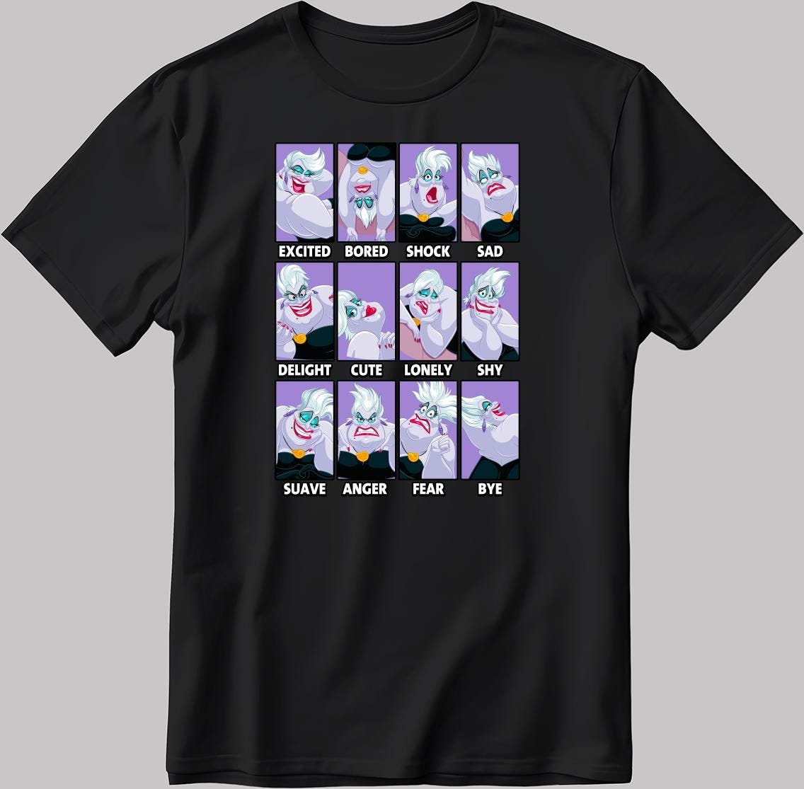Ursula Moods Short Sleeve White-Black Men's / Women's T Shirt C570
