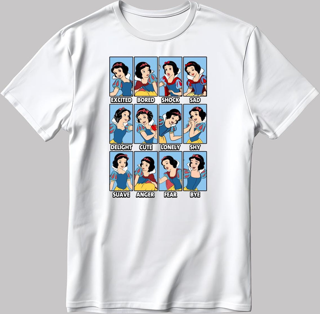 White Snow Moods Short Sleeve White-Black Men's / Women's T Shirt C571