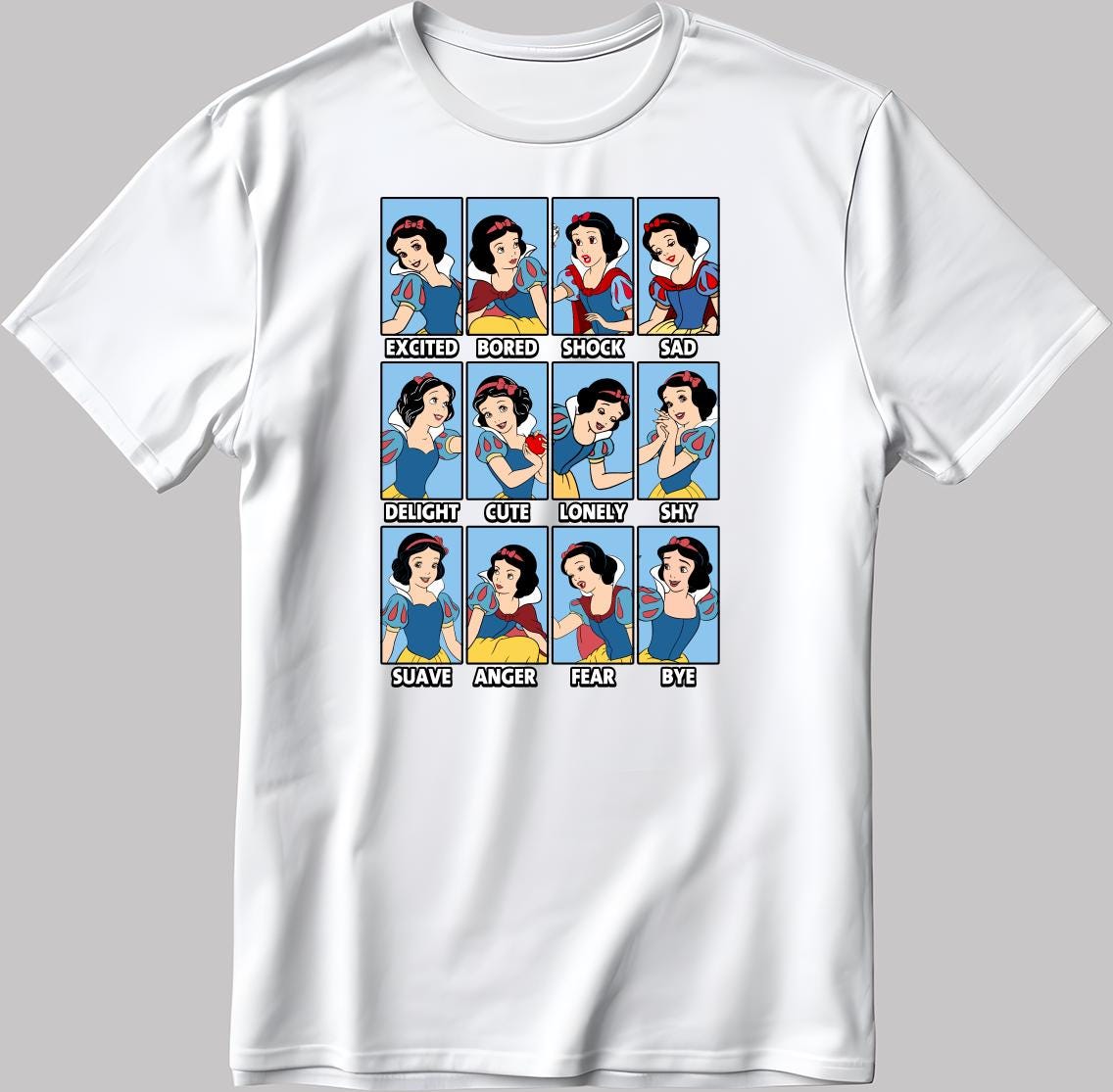 White Snow Moods Short Sleeve White-Black Men's / Women's T Shirt C571