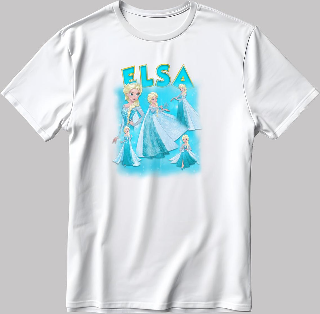 Elsa Short Sleeve White-Black Men's / Women's T Shirt J044