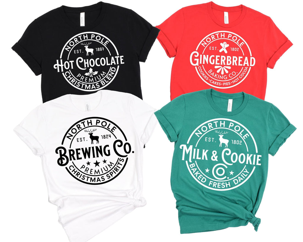 North Pole Brewing Co Shirt, North Pole Gingerbread Baking Co Sweatshirt, The North Pole Christmas Shirt, Hot Cocoa T shirt, Xmax Tees
