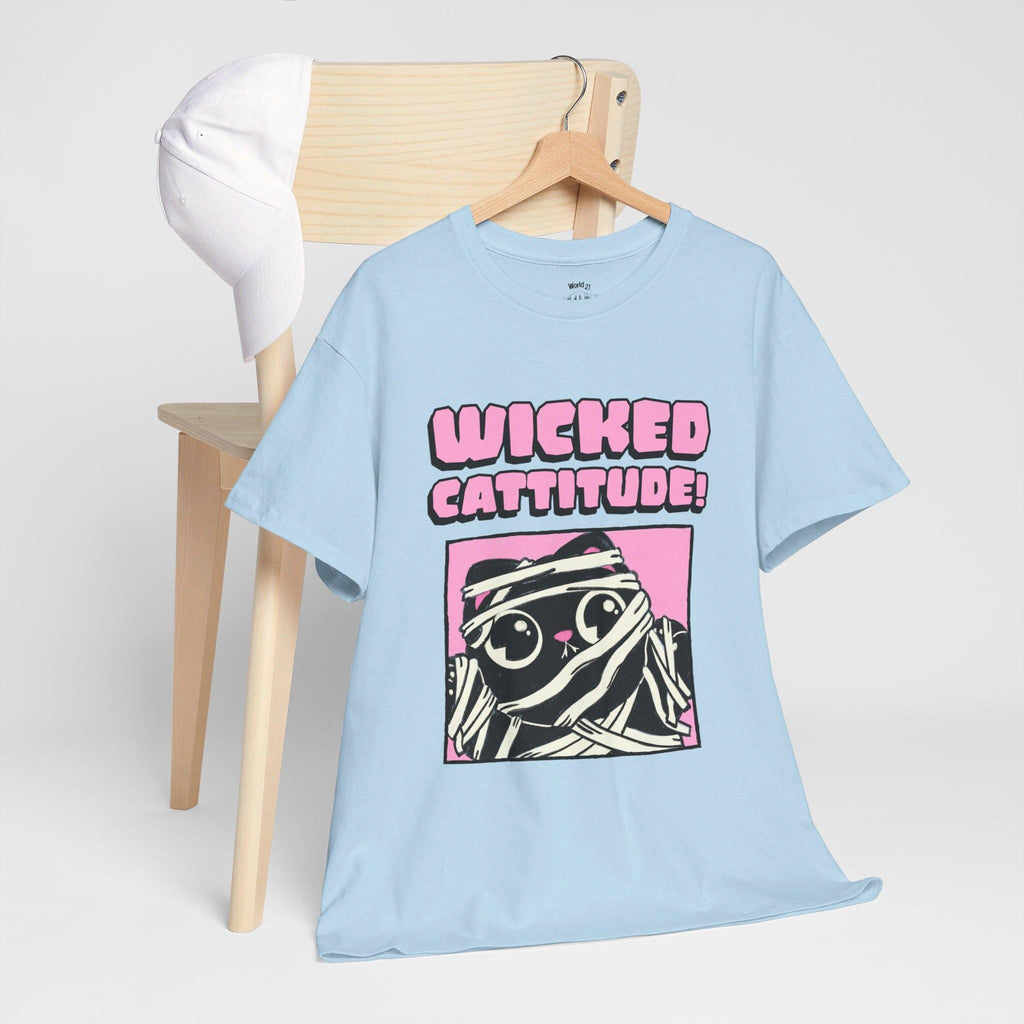 Wicked Cattitude T-Shirt | Cat Halloween Shirt, Cute Halloween Shirt, Spooky Season Tee, Pastel Goth, Funny Cat Shirt, Trick or Treat Shirt