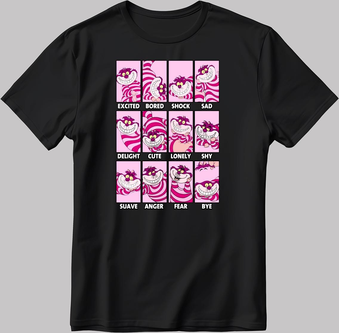 Cheshire Moods Short Sleeve White-Black Men's / Women's T Shirt C555