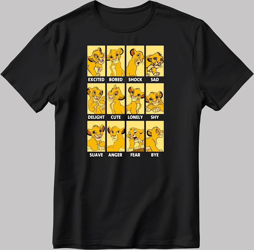 Simba Moods Short Sleeve White-Black Men's / Women's T Shirt C569