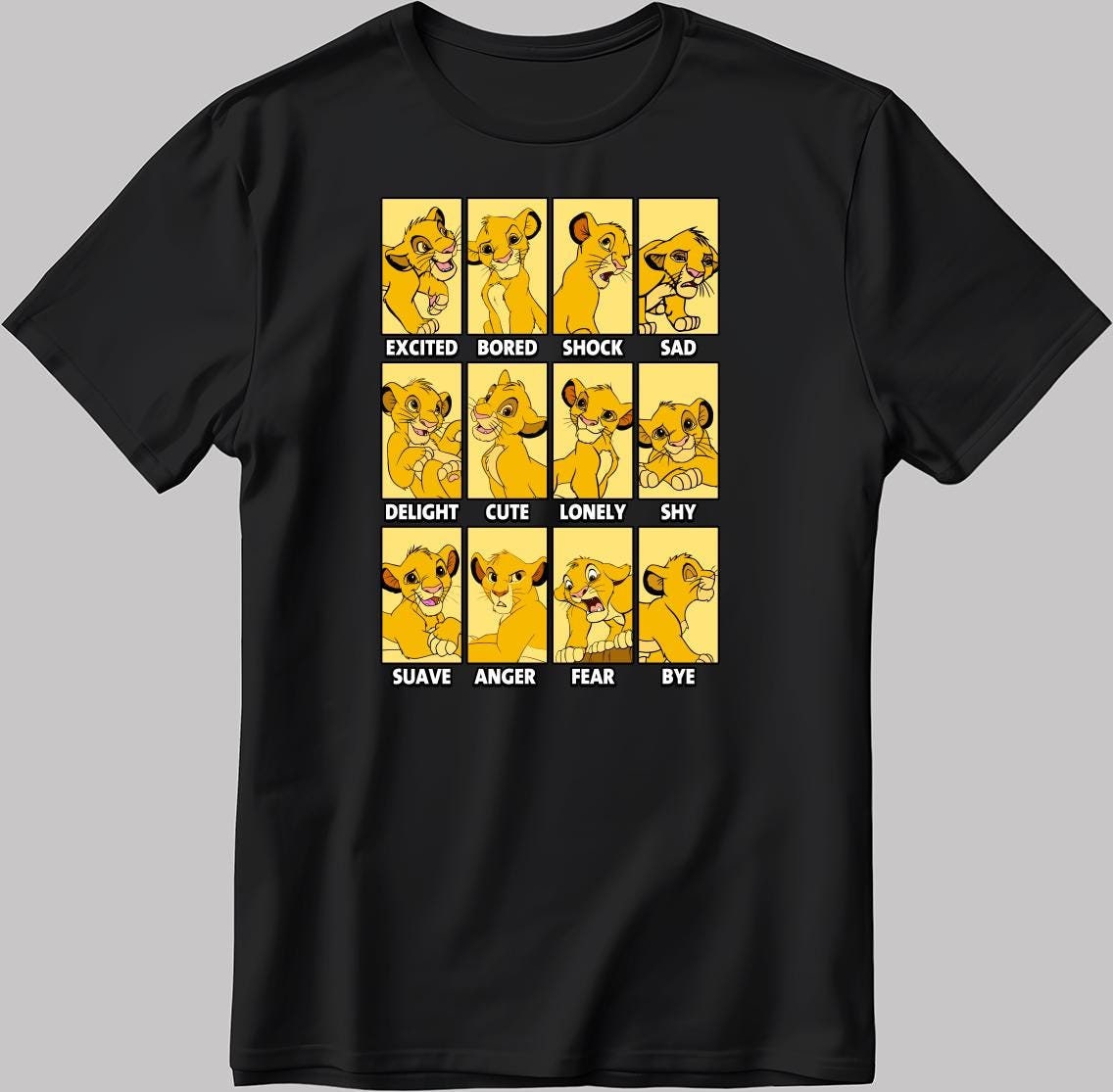 Simba Moods Short Sleeve White-Black Men's / Women's T Shirt C569