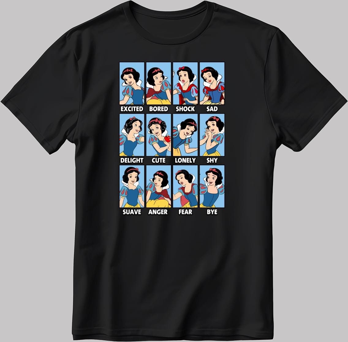White Snow Moods Short Sleeve White-Black Men's / Women's T Shirt C571