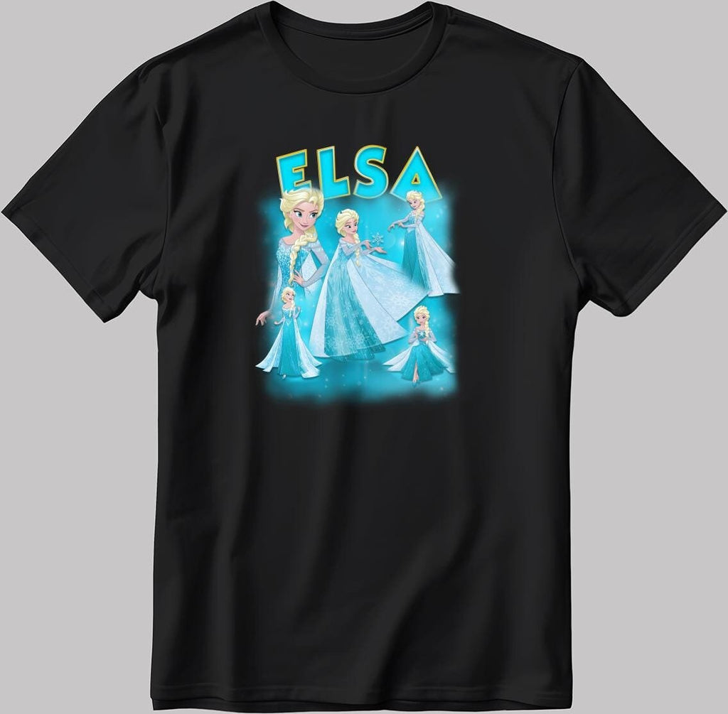 Elsa Short Sleeve White-Black Men's / Women's T Shirt J044