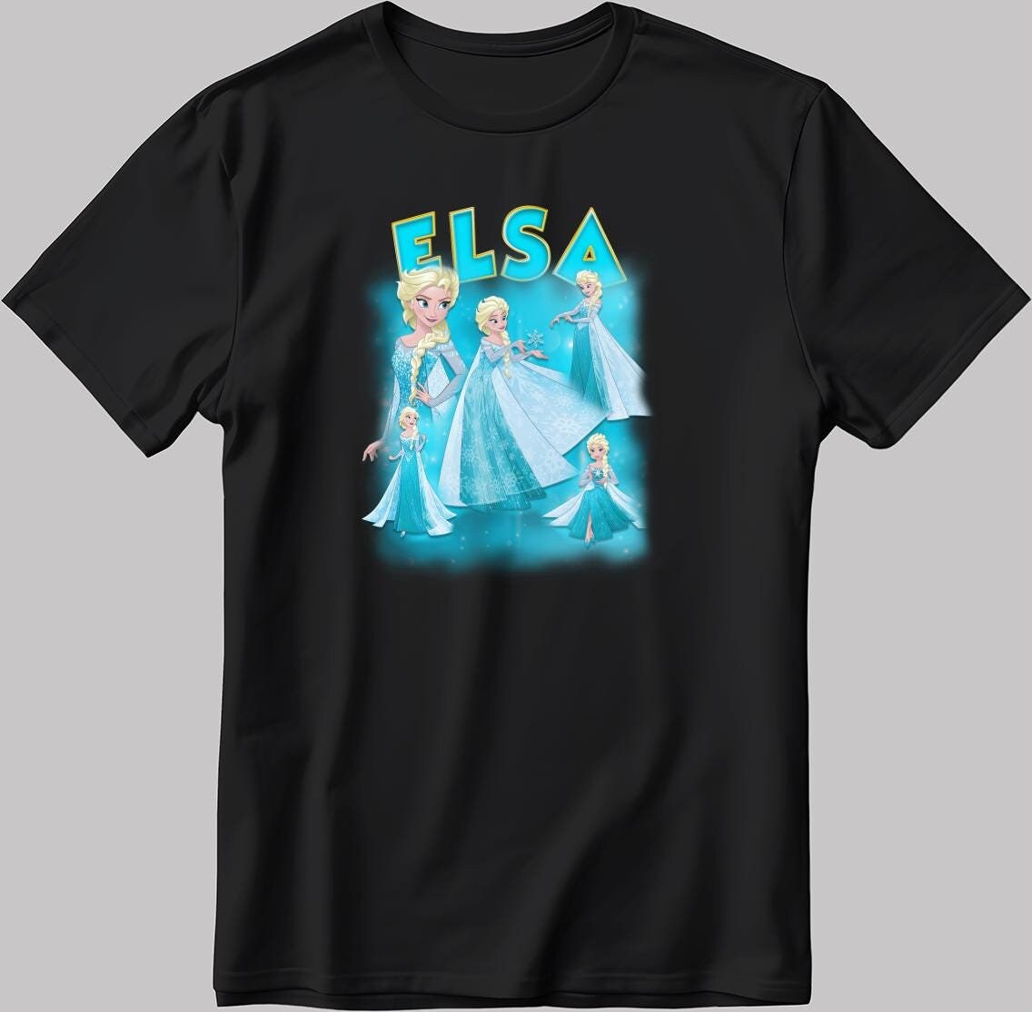 Elsa Short Sleeve White-Black Men's / Women's T Shirt J044