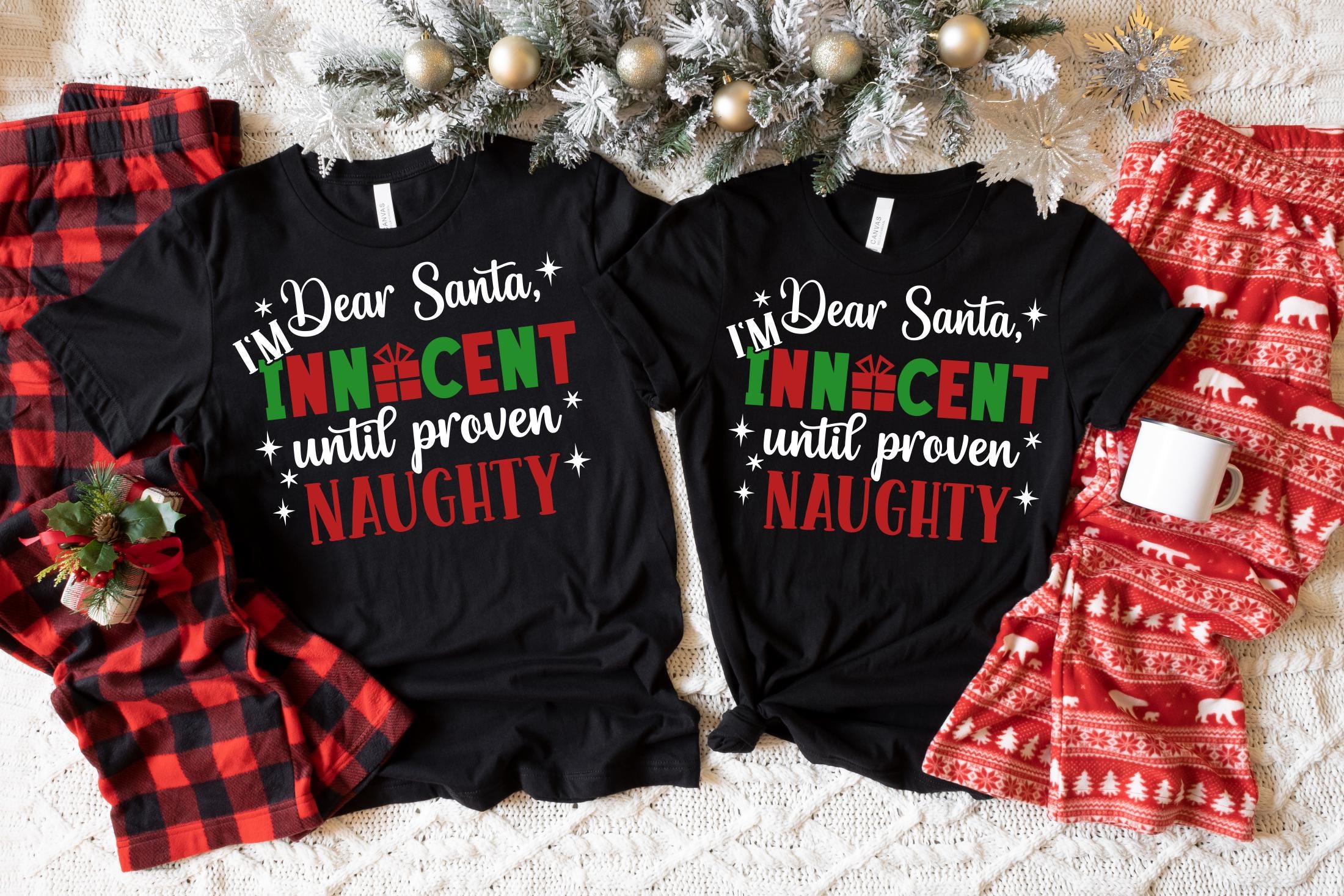 Innocent Until Proven Naughty Christmas Shirt, Santa Naughty Christmas Shirt, Christmas Family Tee, Dear Santa Christmas Shirt, Xmas Shirt