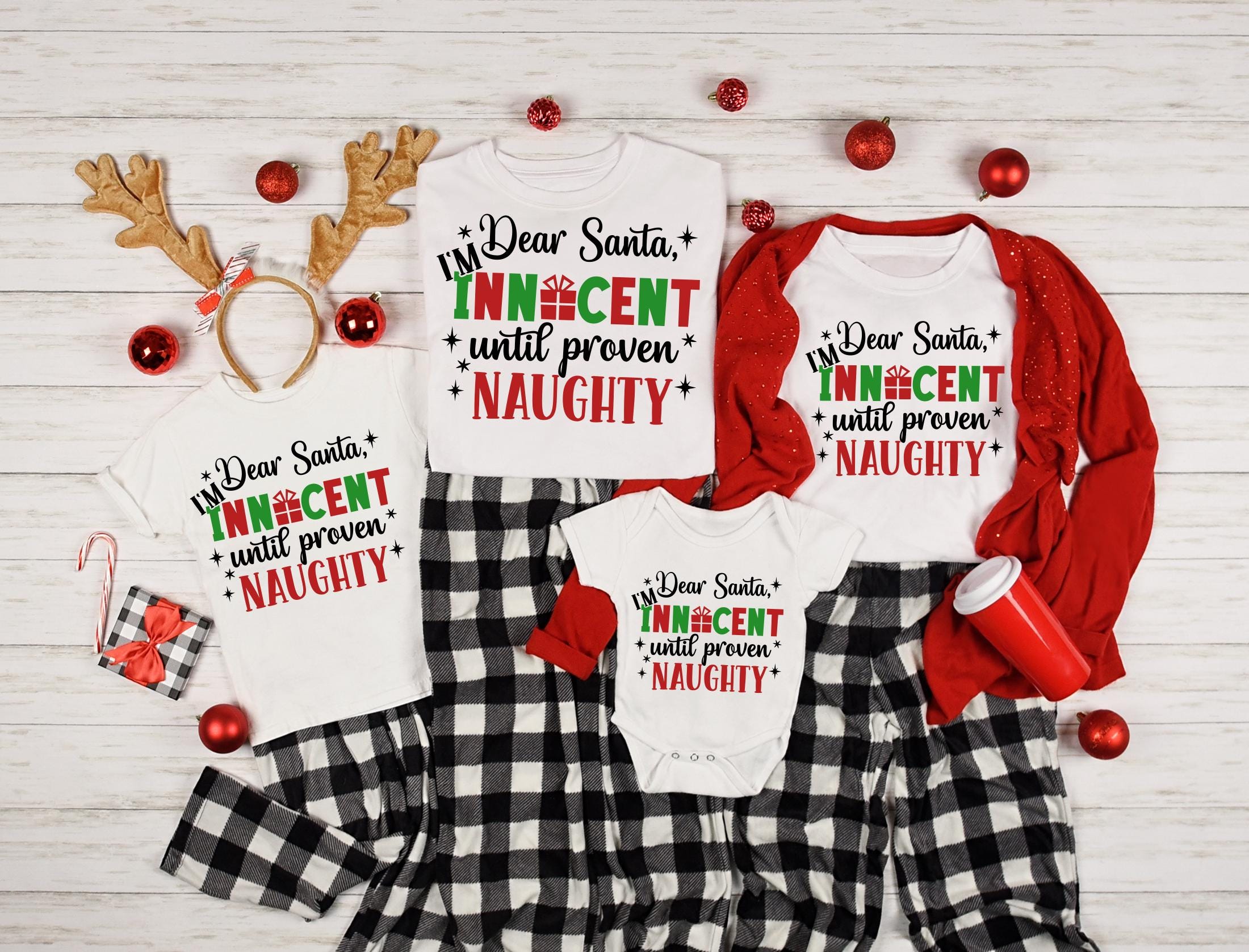 Innocent Until Proven Naughty Christmas Shirt, Santa Naughty Christmas Shirt, Christmas Family Tee, Dear Santa Christmas Shirt, Xmas Shirt
