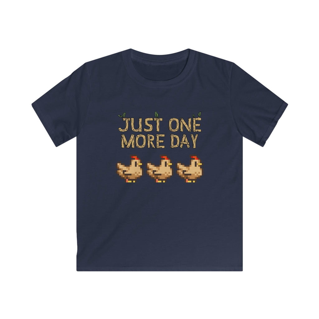 Just one more day - Stardew Valley inspired - Chickens - T-Shirt - Kids Soft Tee