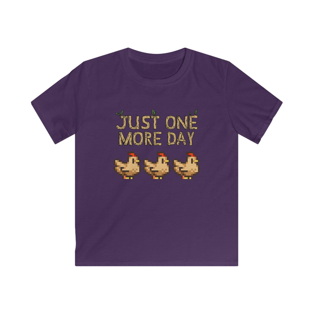 Just one more day - Stardew Valley inspired - Chickens - T-Shirt - Kids Soft Tee