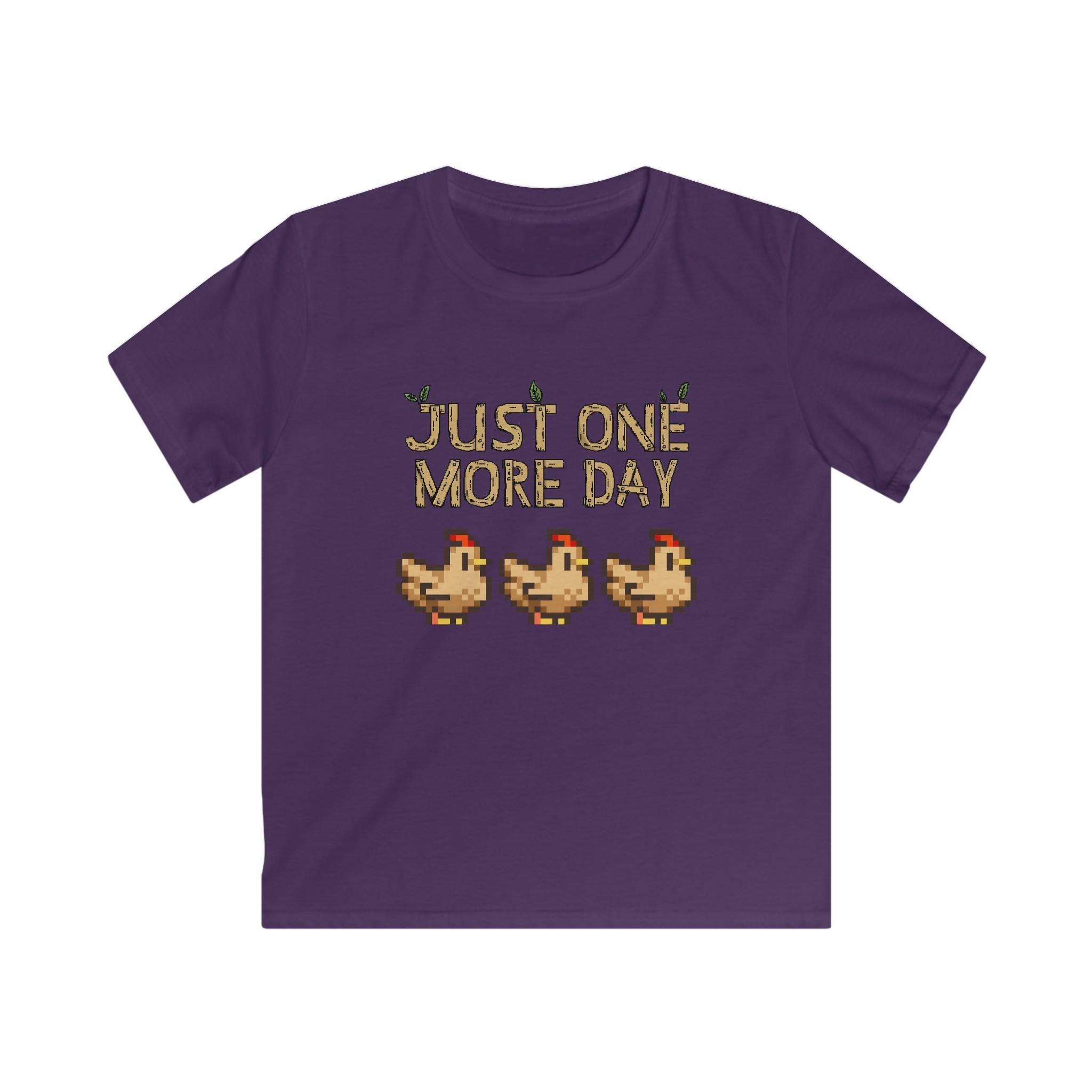 Just one more day - Stardew Valley inspired - Chickens - T-Shirt - Kids Soft Tee