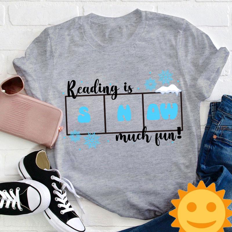 Reading Is Snow Much Fun Teacher Vintage T-Shirt, Reading Shirt, Cute Christmas Gift, Teacher Gift, Snow Shirt