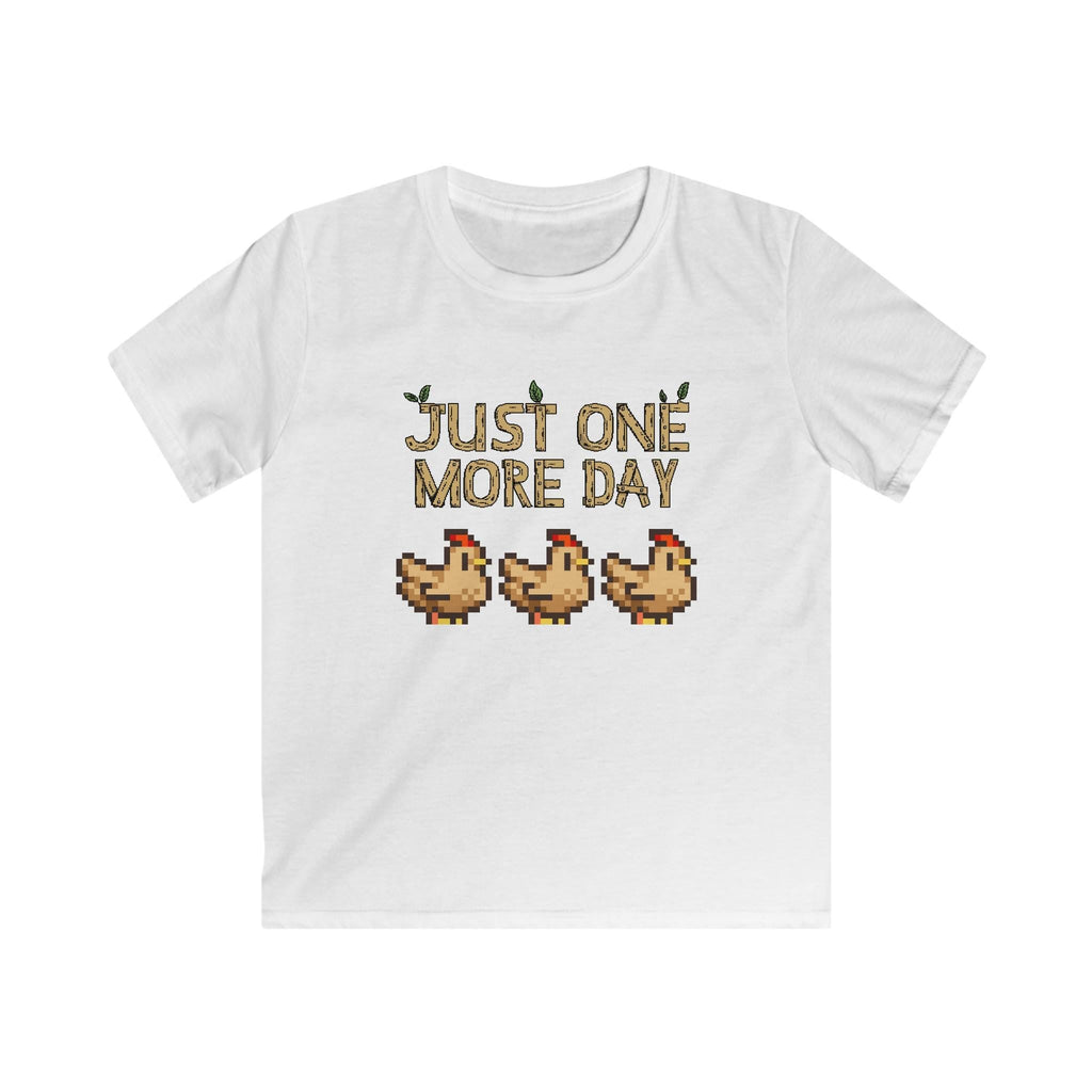 Just one more day - Stardew Valley inspired - Chickens - T-Shirt - Kids Soft Tee