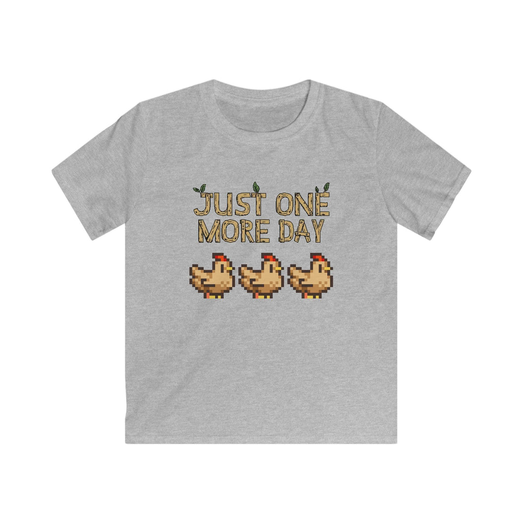 Just one more day - Stardew Valley inspired - Chickens - T-Shirt - Kids Soft Tee