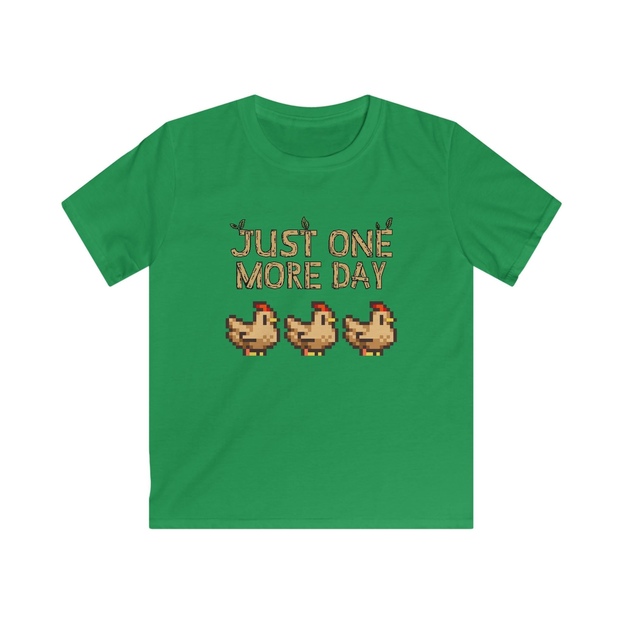 Just one more day - Stardew Valley inspired - Chickens - T-Shirt - Kids Soft Tee